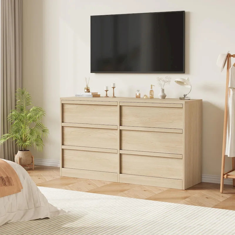 Modern 6-Drawer Bedroom Dresser - Stylish Storage Organizer Chest 10