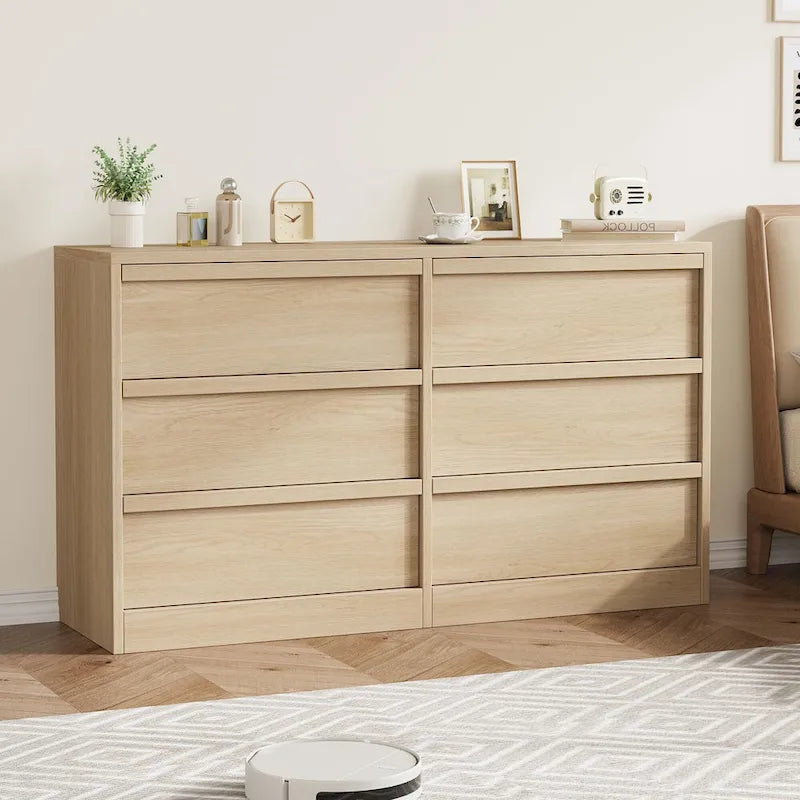 Modern 6-Drawer Bedroom Dresser - Stylish Storage Organizer Chest 11