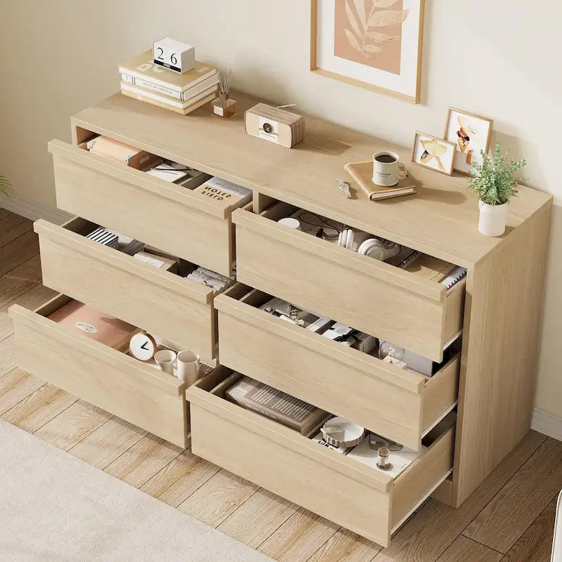 Modern 6-Drawer Bedroom Dresser - Stylish Storage Organizer Chest 12