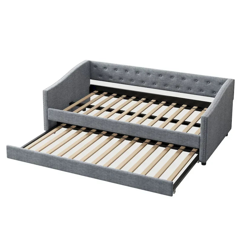 Christopher Knight Home Bennett Tufted Daybed Sofa with Storage Drawers and Stylish Curved Arms 4