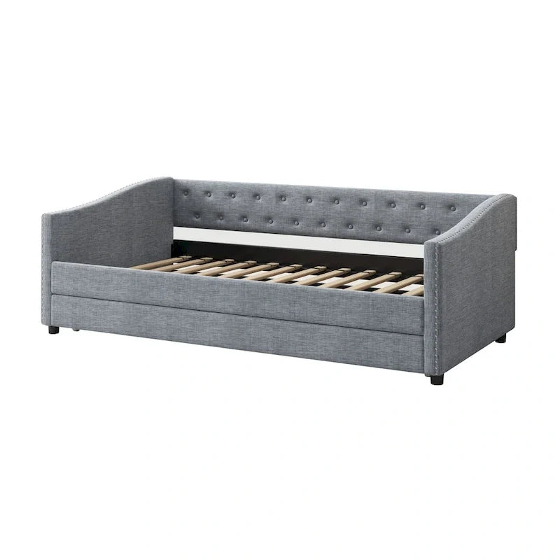 Christopher Knight Home Bennett Tufted Daybed Sofa with Storage Drawers and Stylish Curved Arms 5