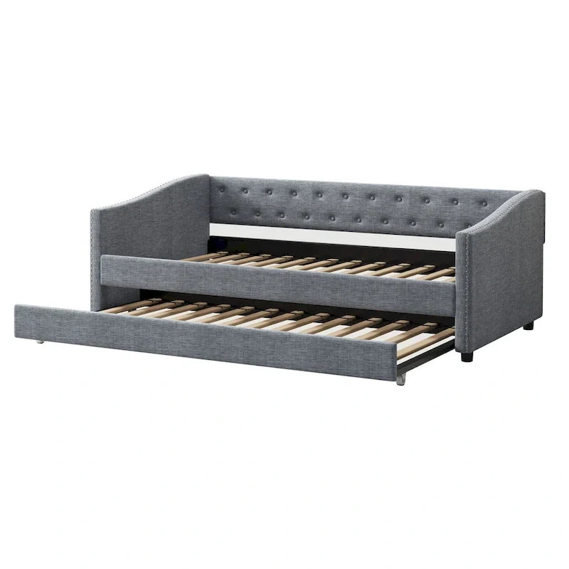 Christopher Knight Home Bennett Tufted Daybed Sofa with Storage Drawers and Stylish Curved Arms 6