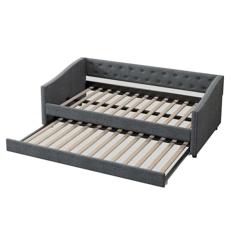Christopher Knight Home Bennett Tufted Daybed Sofa with Storage Drawers and Stylish Curved Arms 11