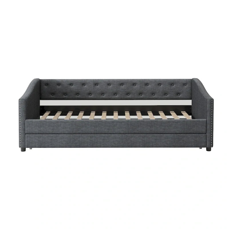 Christopher Knight Home Bennett Tufted Daybed Sofa with Storage Drawers and Stylish Curved Arms 12