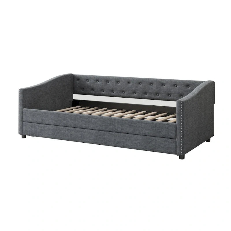 Christopher Knight Home Bennett Tufted Daybed Sofa with Storage Drawers and Stylish Curved Arms 13