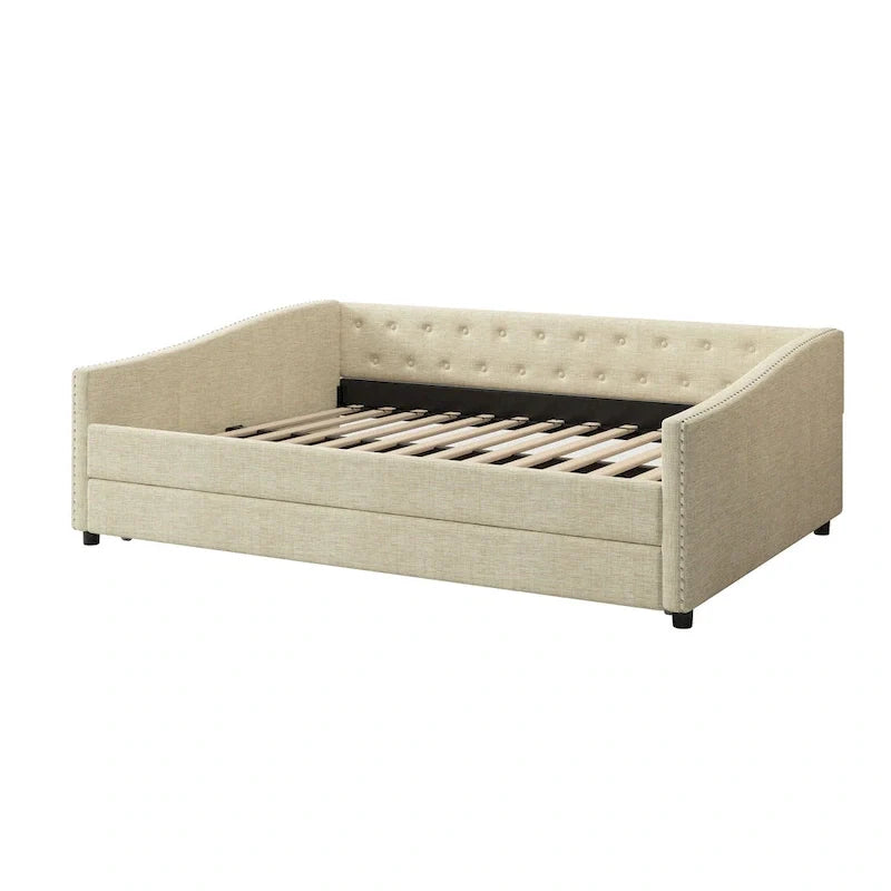 Christopher Knight Home Bennett Tufted Daybed Sofa with Storage Drawers and Stylish Curved Arms 33