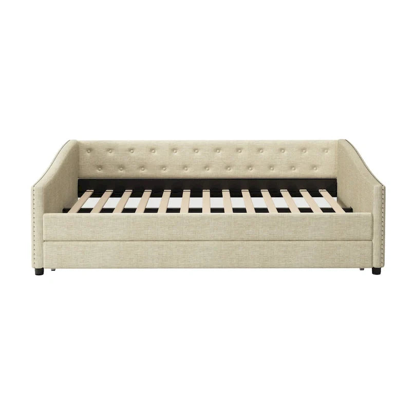 Christopher Knight Home Bennett Tufted Daybed Sofa with Storage Drawers and Stylish Curved Arms 35