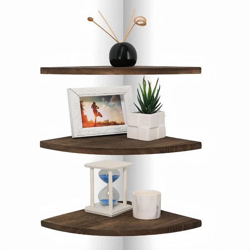 Corner Wall Shelves - Dimensions: 10D x 10W x 0.7H 25