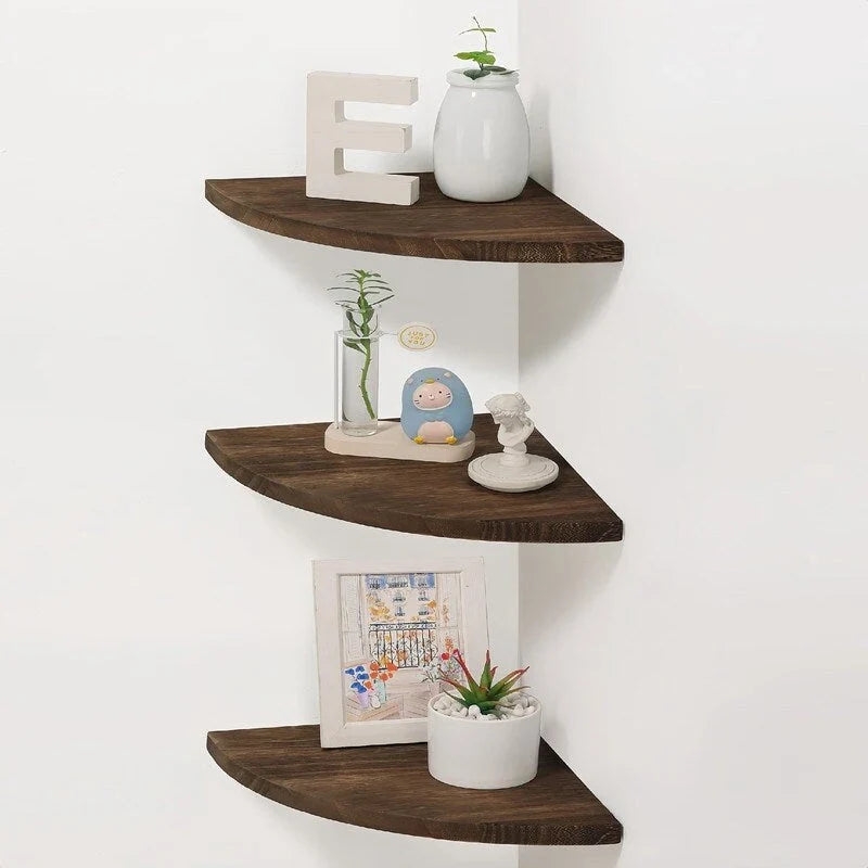 Corner Wall Shelves - Dimensions: 10D x 10W x 0.7H 3