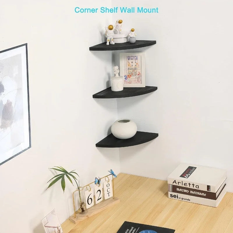 Corner Wall Shelves - Dimensions: 10D x 10W x 0.7H 6