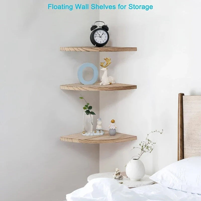 Corner Wall Shelves - Dimensions: 10D x 10W x 0.7H 9