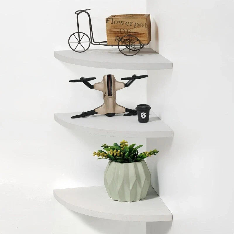 Corner Wall Shelves - Dimensions: 10D x 10W x 0.7H 10