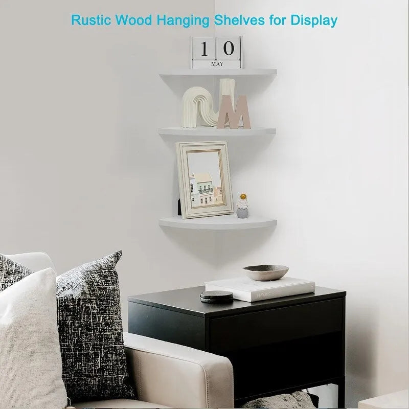 Corner Wall Shelves - Dimensions: 10D x 10W x 0.7H 12
