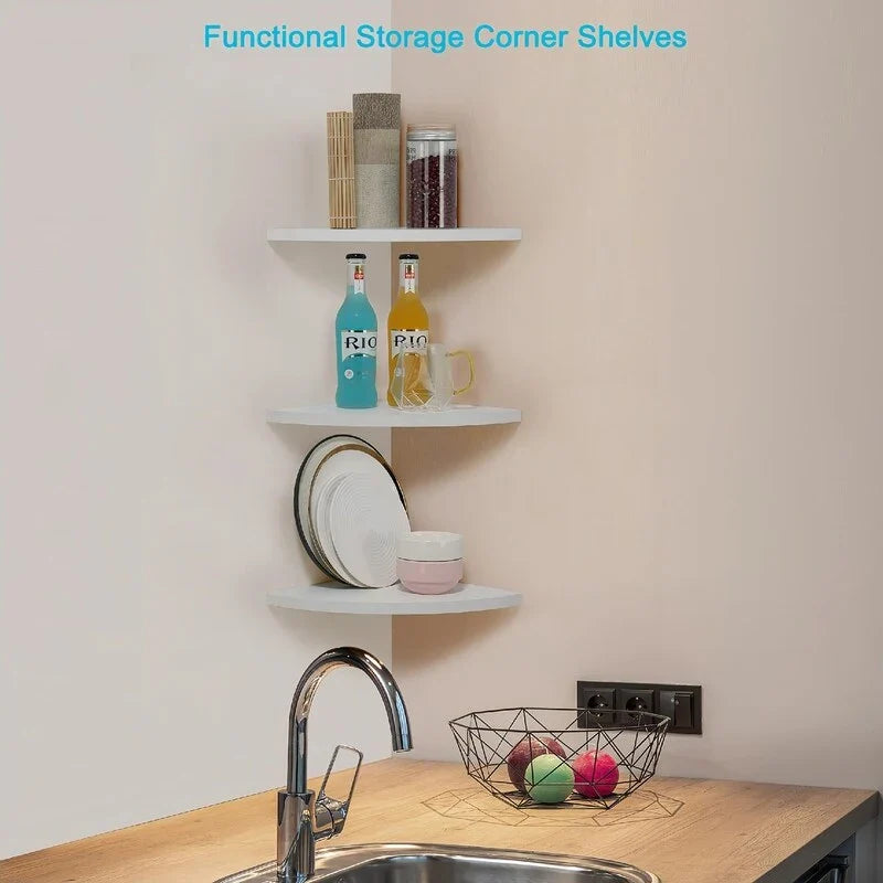 Corner Wall Shelves - Dimensions: 10D x 10W x 0.7H 13