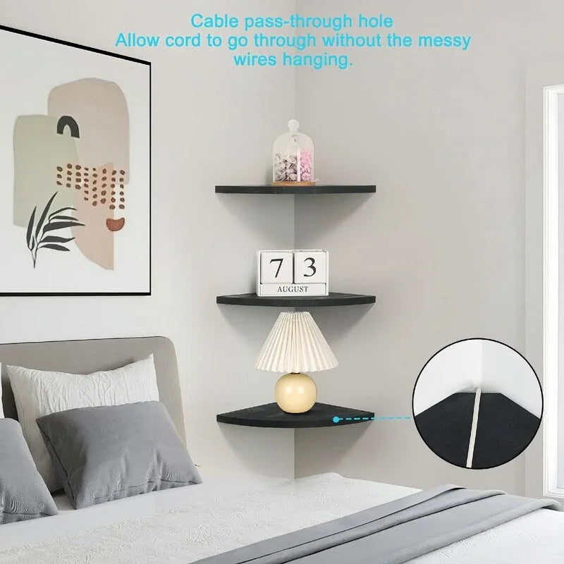 Corner Wall Shelves - Dimensions: 10D x 10W x 0.7H 15
