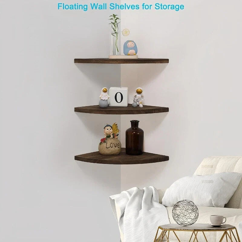 Corner Wall Shelves - Dimensions: 10D x 10W x 0.7H 17