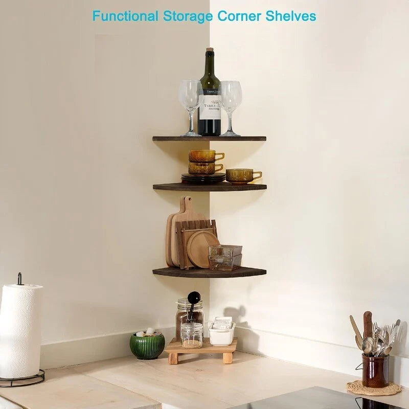 Corner Wall Shelves - Dimensions: 10D x 10W x 0.7H 18
