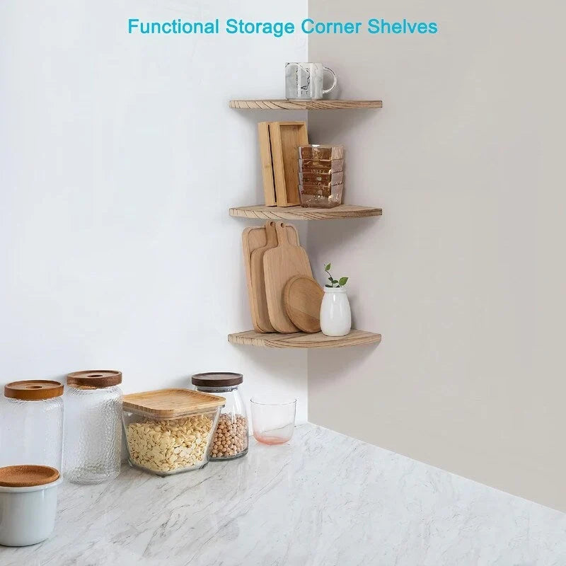 Corner Wall Shelves - Dimensions: 10D x 10W x 0.7H 20