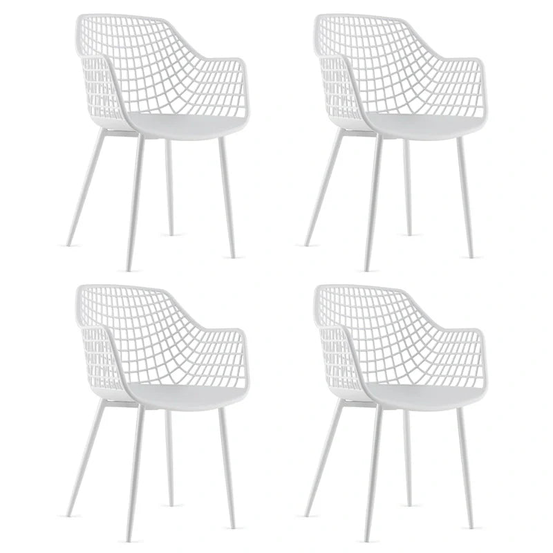Set of 4 Modern Plastic Shell Dining Chairs with Metal Legs by Costway 23