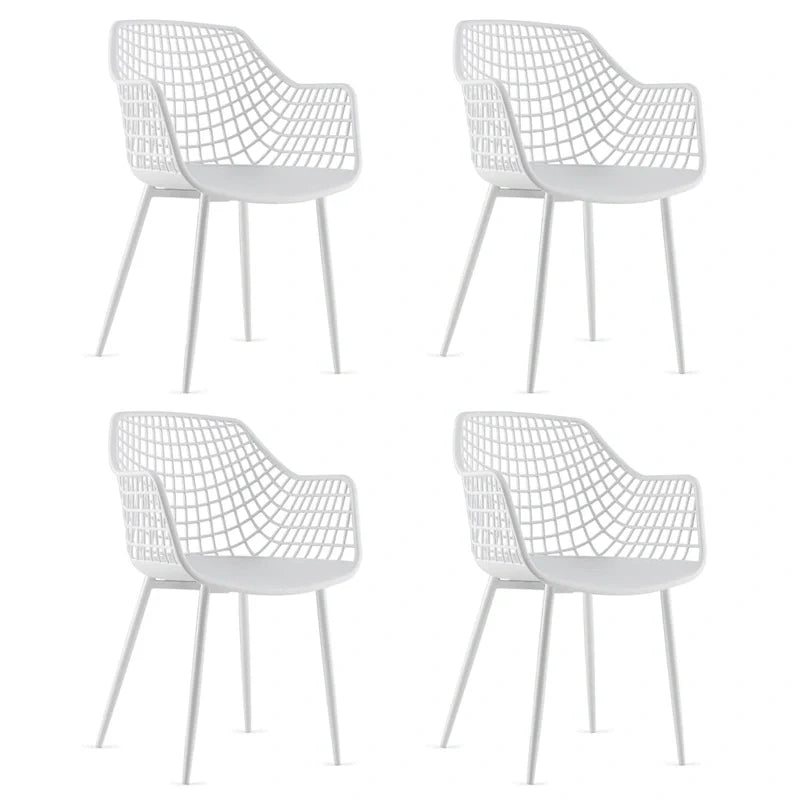Set of 4 Modern Plastic Shell Dining Chairs with Metal Legs by Costway 3
