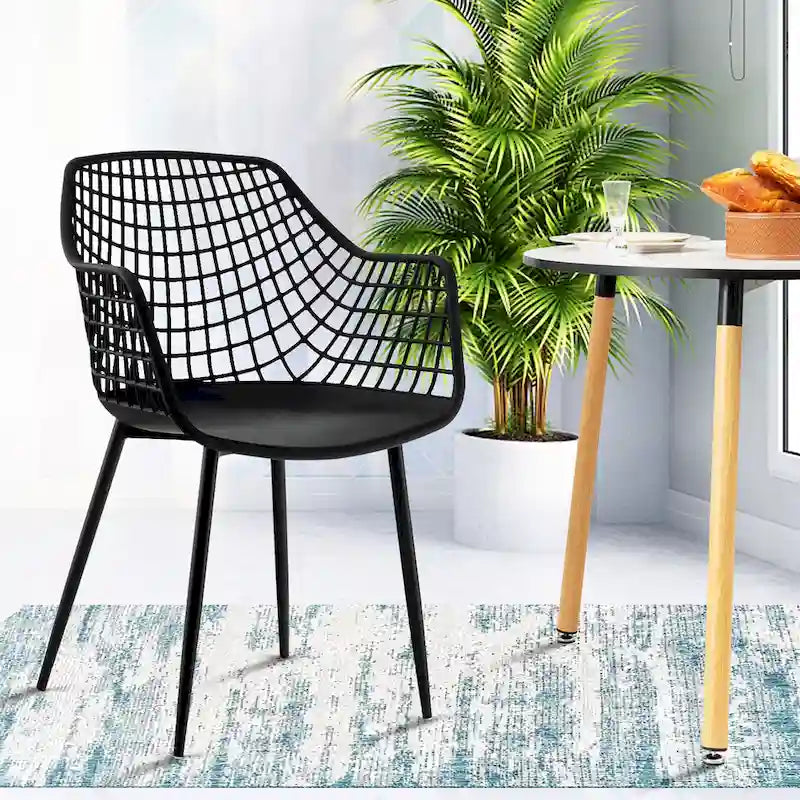 Set of 4 Modern Plastic Shell Dining Chairs with Metal Legs by Costway 6
