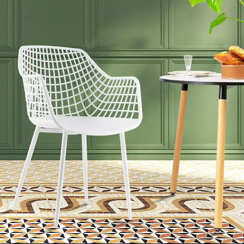 Set of 4 Modern Plastic Shell Dining Chairs with Metal Legs by Costway 10