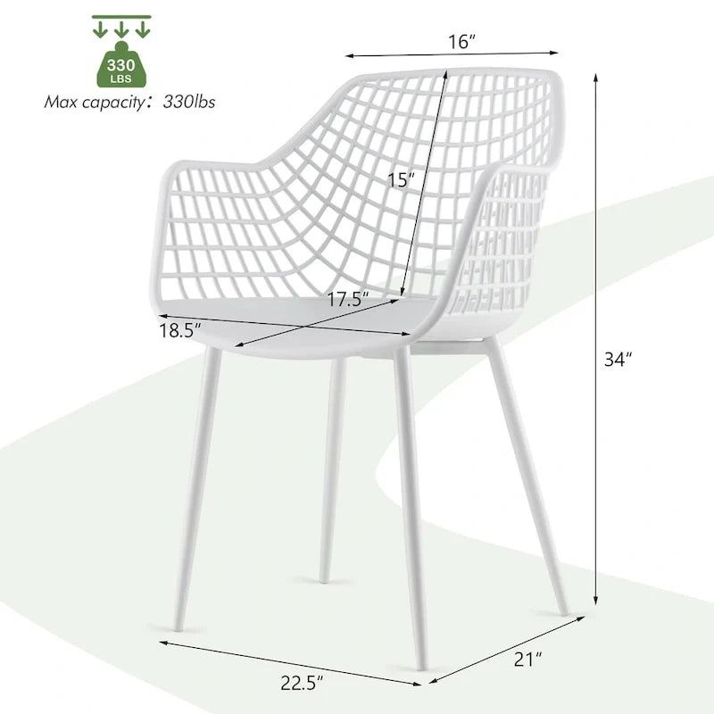Set of 4 Modern Plastic Shell Dining Chairs with Metal Legs by Costway 11