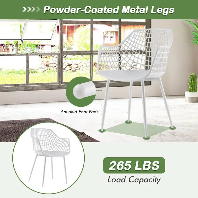 Set of 4 Modern Plastic Shell Dining Chairs with Metal Legs by Costway 12
