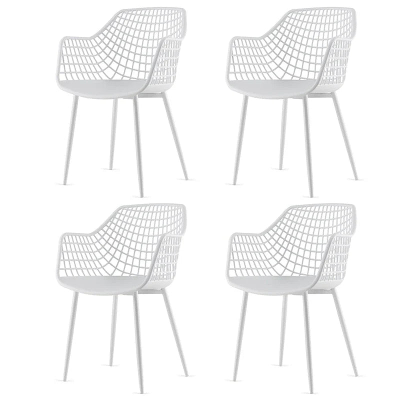 Set of 4 Modern Plastic Shell Dining Chairs with Metal Legs by Costway 14