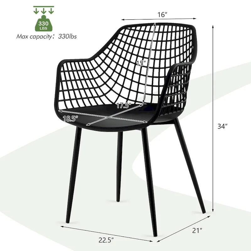Set of 4 Modern Plastic Shell Dining Chairs with Metal Legs by Costway 17