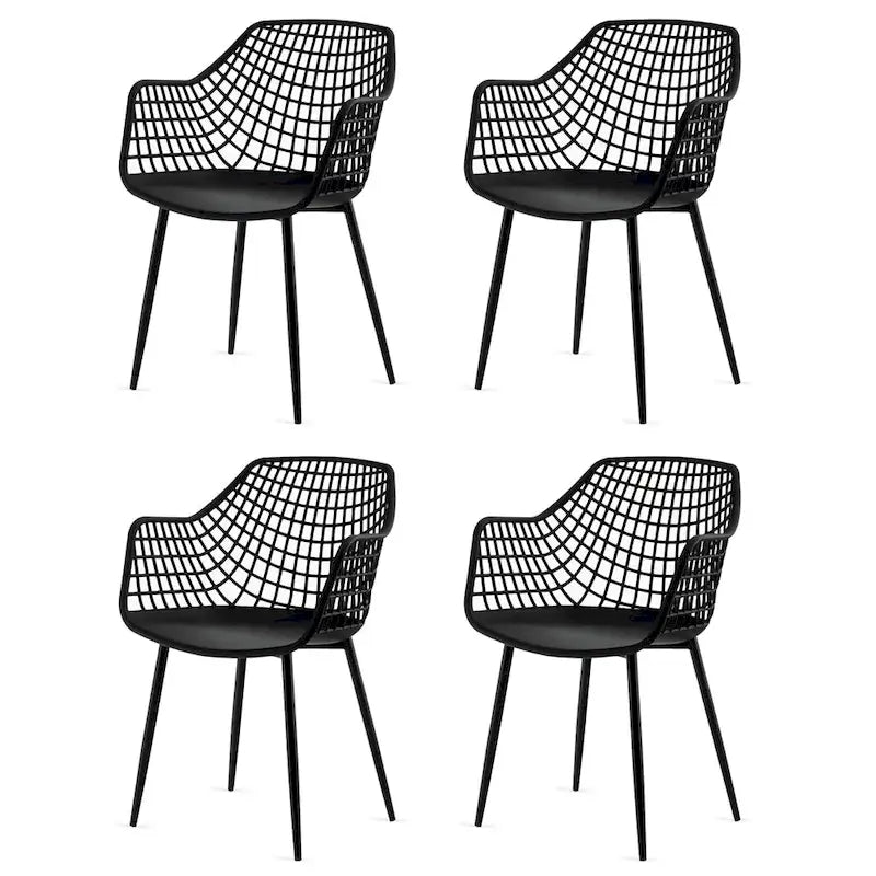 Set of 4 Modern Plastic Shell Dining Chairs with Metal Legs by Costway 20
