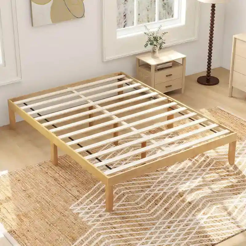 Costway 14-Inch Wooden Platform Bed Frame for Twin, Full, and Queen Sizes with Rubber Support 4