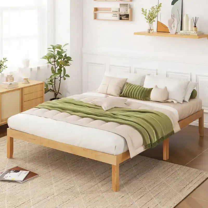 Costway 14-Inch Wooden Platform Bed Frame for Twin, Full, and Queen Sizes with Rubber Support 5