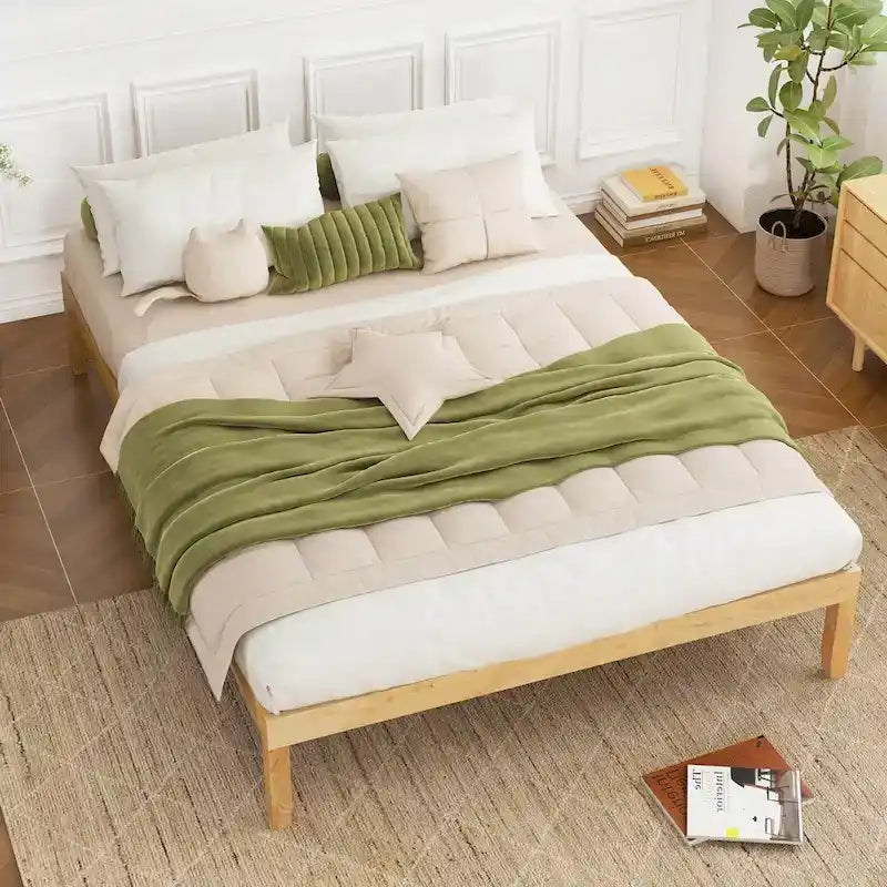Costway 14-Inch Wooden Platform Bed Frame for Twin, Full, and Queen Sizes with Rubber Support 8