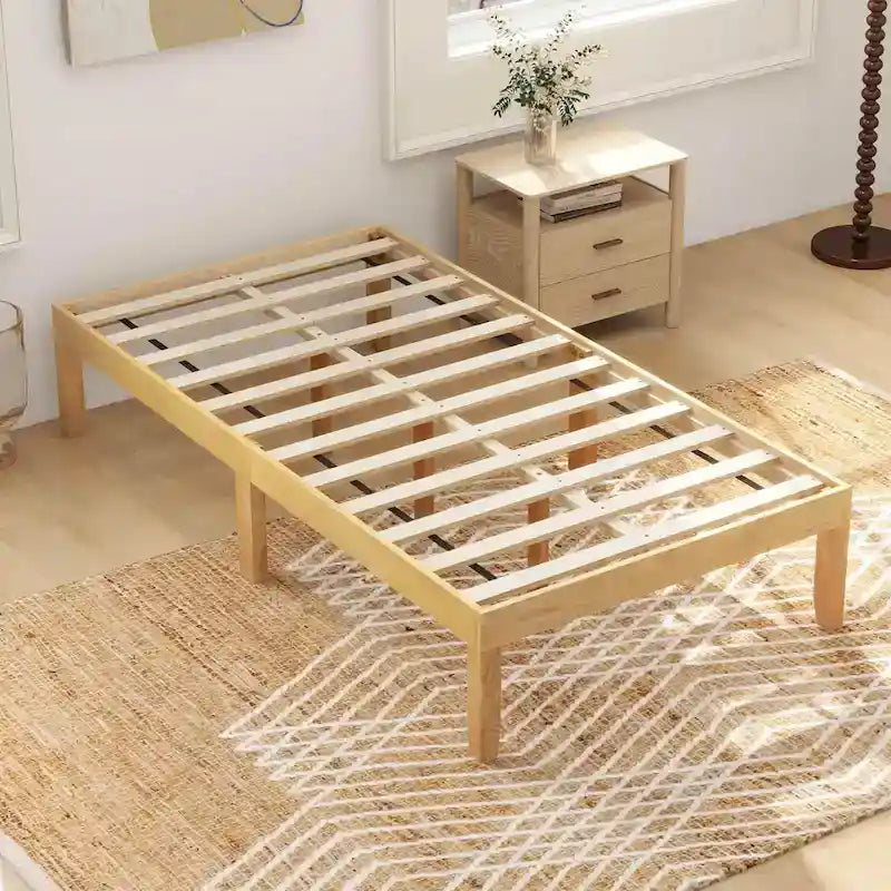Costway 14-Inch Wooden Platform Bed Frame for Twin, Full, and Queen Sizes with Rubber Support 13