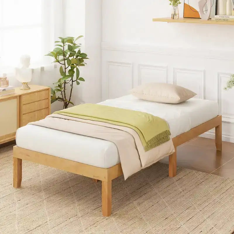Costway 14-Inch Wooden Platform Bed Frame for Twin, Full, and Queen Sizes with Rubber Support 14