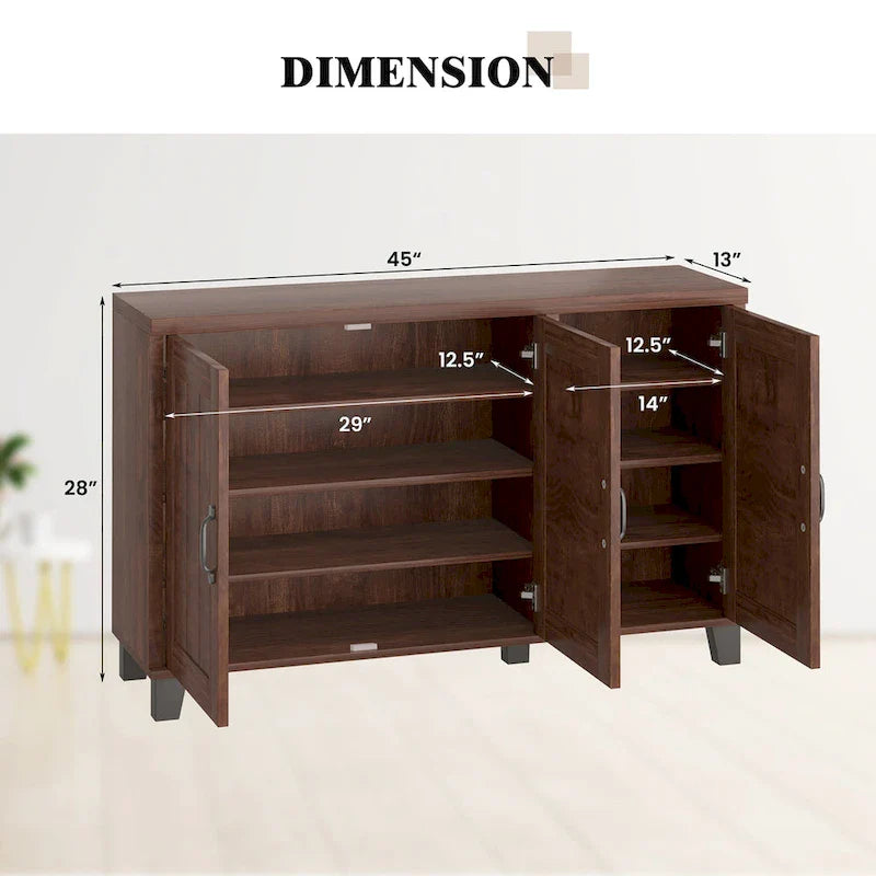 Costway 3-Door Storage Sideboard Buffet Cabinet Console 3
