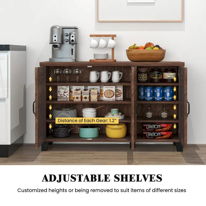 Costway 3-Door Storage Sideboard Buffet Cabinet Console 5