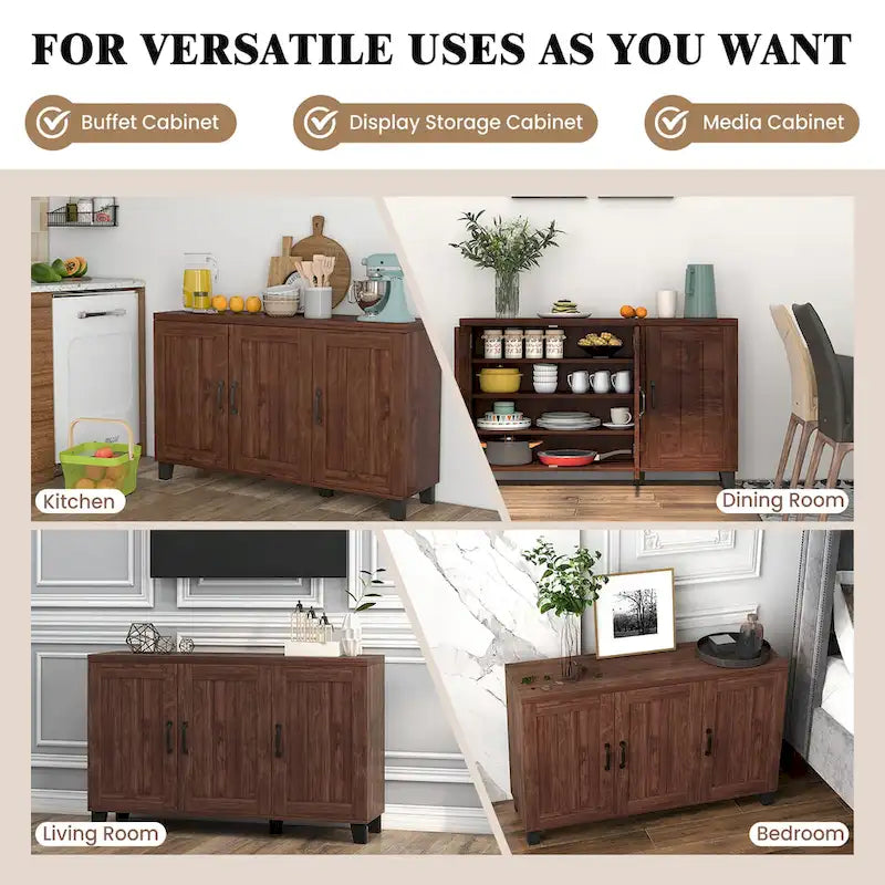 Costway 3-Door Storage Sideboard Buffet Cabinet Console 6