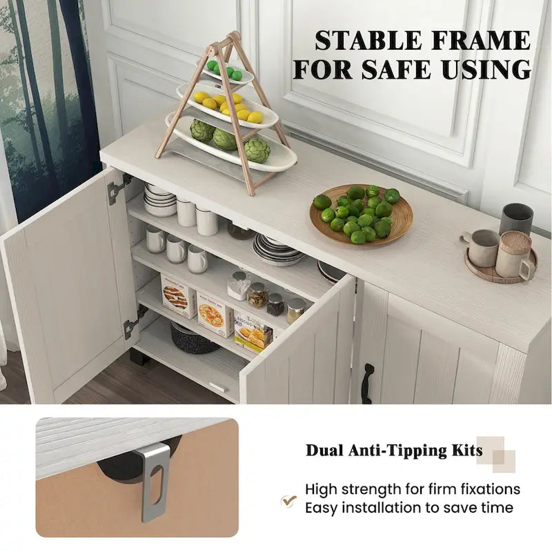 Costway 3-Door Storage Sideboard Buffet Cabinet Console 14