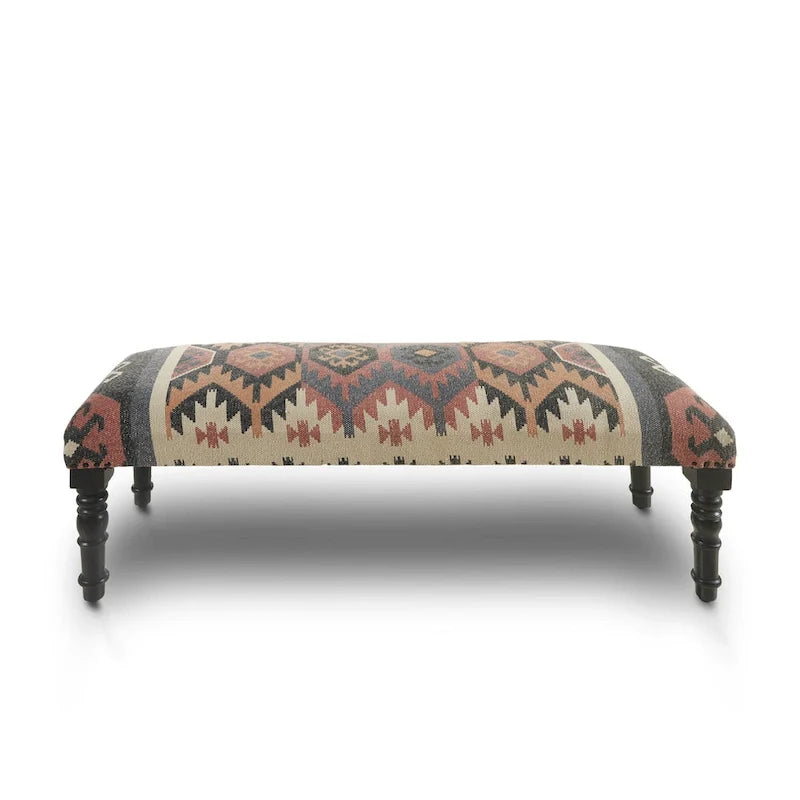 47-Inch Multicolored Southwestern Rectangular Bench 1