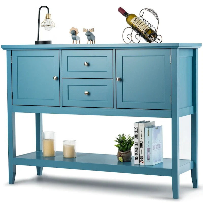 Costway Wooden Sideboard Buffet Console Table with Drawers 38