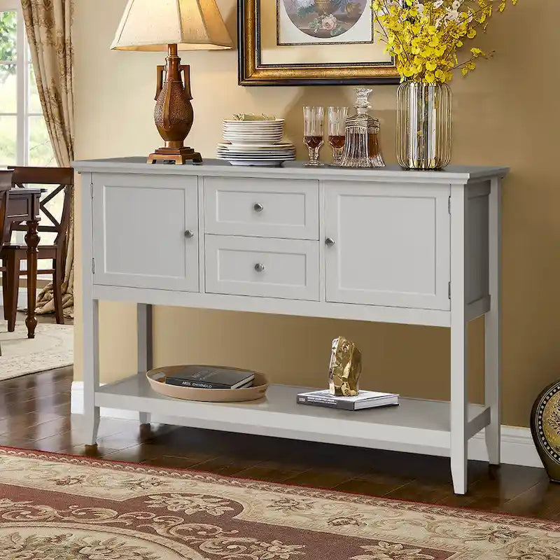 Costway Wooden Sideboard Buffet Console Table with Drawers 3