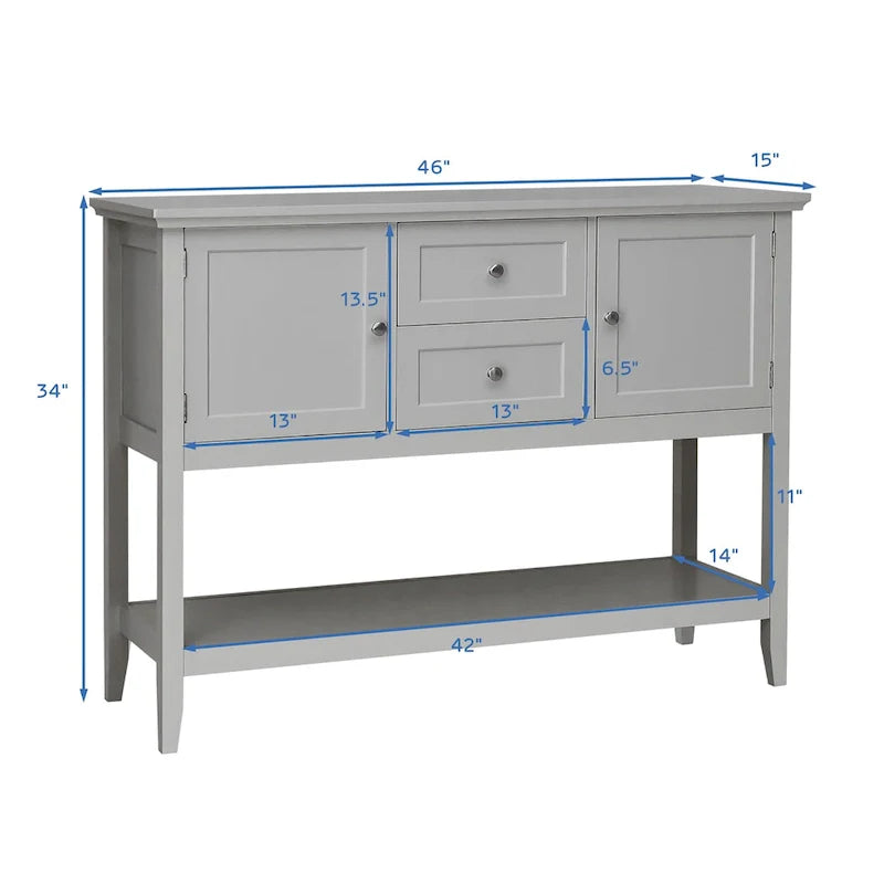 Costway Wooden Sideboard Buffet Console Table with Drawers 5