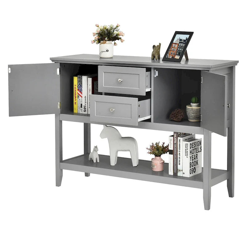 Costway Wooden Sideboard Buffet Console Table with Drawers 10