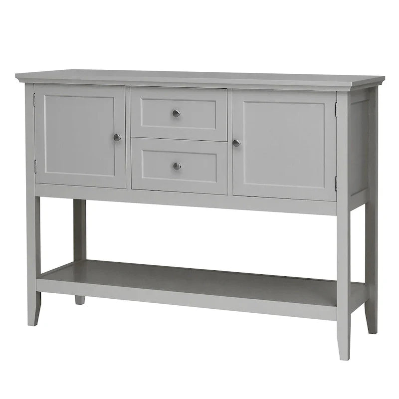 Modern Wooden Sideboard Buffet Cabinet with Drawers & Open Shelf 12