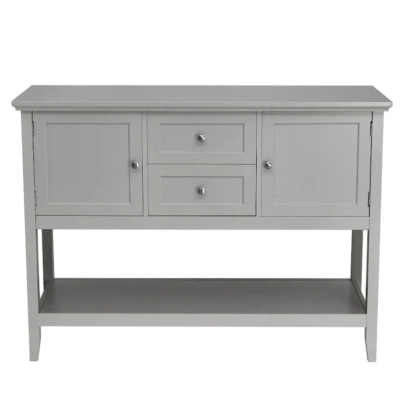 Modern Wooden Sideboard Buffet Cabinet with Drawers & Open Shelf 13