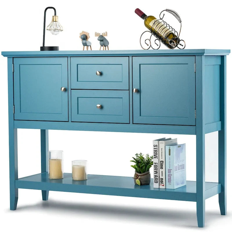 Costway Wooden Sideboard Buffet Console Table with Drawers 14