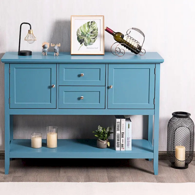 Costway Wooden Sideboard Buffet Console Table with Drawers 16