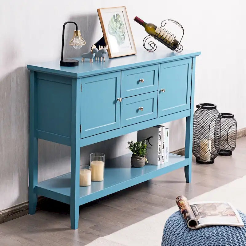 Costway Wooden Sideboard Buffet Console Table with Drawers 18